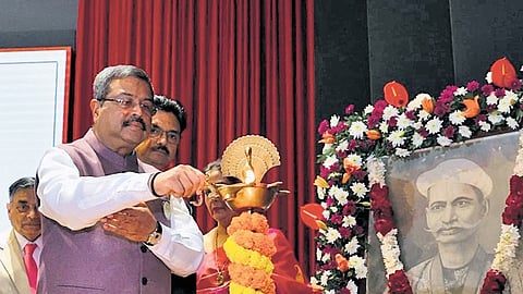 Union Minister for Education Dharmendra Pradhan at the 126th Founder’s Day celebration of the prestigious Hindu College. 