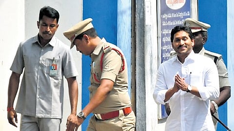YSRCP chief YS Jagan Mohan Reddy at Vijayawada sub-jail