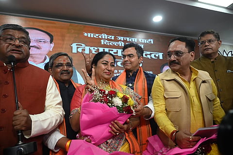 The Delhi BJP legislative party meeting chose Rekha Gupta as the new Chief Minister (Express Photo | Parveen Negi)