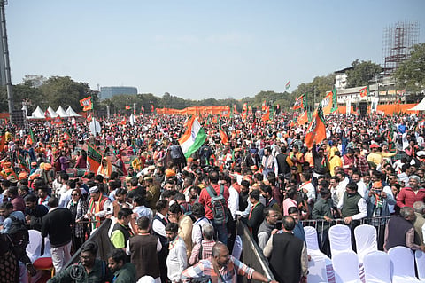 A section of the crowd at Ramlila Maidan 