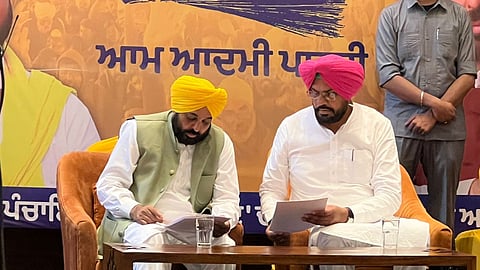 Minister Kuldeep Singh Dhaliwal  with Punjab CM Bhagwat Mann