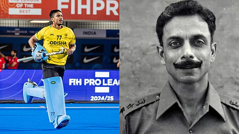 Indian goalkeeper Suraj Karkera is inspired by decorated Army Major  Ian Cardozo (R)