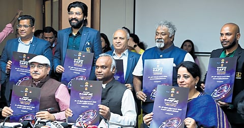 IT-BT Minister Priyank Kharge at a press conference ahead of GAFX AVGC-XR  
conference in Bengaluru on Tuesday | Nagaraja Gadekal