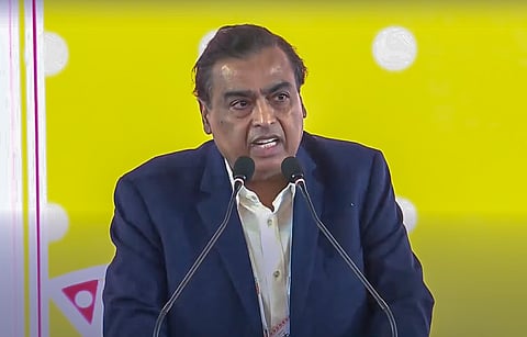 Mukesh Ambani also announced plans to greatly expand solar power generation in the region.