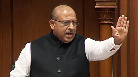 Delhi Assembly Speaker Vijender Gupta conducts the proceedings of the house during the first session of the Delhi Assembly, at Vidhan Sabha in New Delhi on Monday, Feb. 24, 2025.