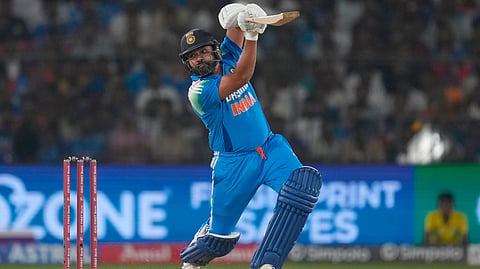Rohit Sharma during a match in the ICC Champions Trophy.