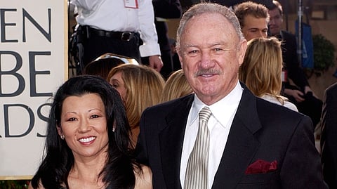 Actor Gene Hackman arrives with his wife, Betsy Arakawa, for the 60th Annual Golden Globe Awards in Beverly Hills, Calif., Sunday, Jan. 19, 2003. 