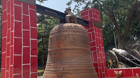 The Chinese bell that hangs at the MEG Military Officers’ Mess, Promenade Road
