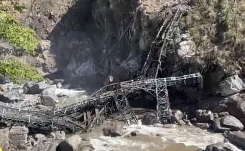 A landslide near Govindghat in Uttarakhand's Chamoli district on Wednesday morning has completely destroyed the bridge connecting to Hemkund Sahib.