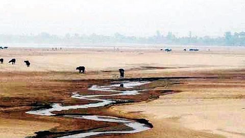 Chitroptala river reduced to a narrow stream at Nemalo Tinimuhani 