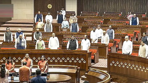 MPs in the Rajya Sabha during the second part of the Budget session of Parliament, in New Delhi, Monday, March 10, 2025. 