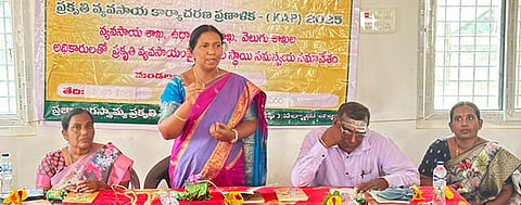 Palnadu officials conduct awareness program on natural farming on Wednesday. 