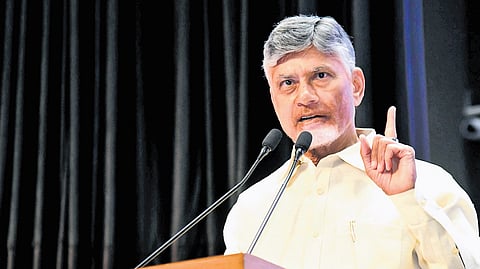 CM N Chandrababu Naidu delivering the keynote address at SRM University