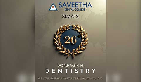 SIMATS Saveetha joins India's elite in Global Rankings: Secures 26th position in QS World University Rankings by subject
