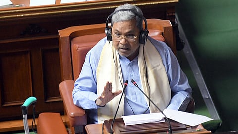 Chief Minister Siddaramaiah at assembly session on Monday.