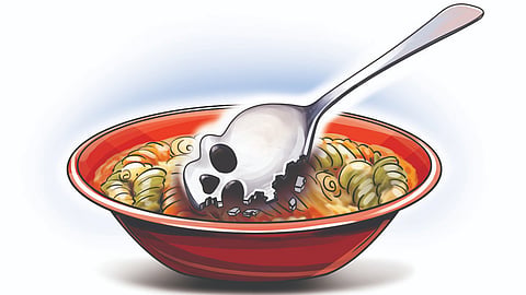 Leftover food from a feast as part of Holi celebrations was sent to the illegally run hostel.
