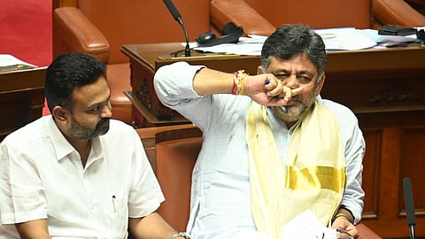 Karnataka Deputy Chief Minister DK Shivakumar at Council at Vidhna Soudha in Bengaluru on Friday.