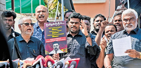 BJP leader K Annamalai accused the DMK government of forgoing the state’s interests by ignoring disputes with Kerala and Karnataka 