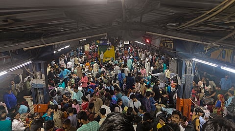 Heavy passenger congestion was witnessed at New Delhi railway station on Sunday, particularly on platforms 12 and 13, as several train were delayed.