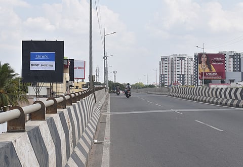 New advertisement hoardings along the Mettupalayam Road  began rising at a rapid rate due to the negligence and inaction 