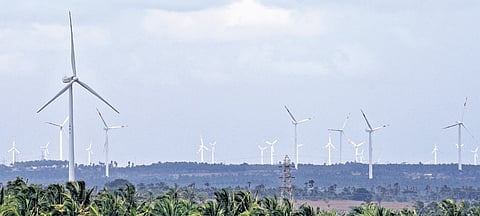 Solar panels mainly produce electricity during the day, while wind turbines perform better at night or during windy conditions. 