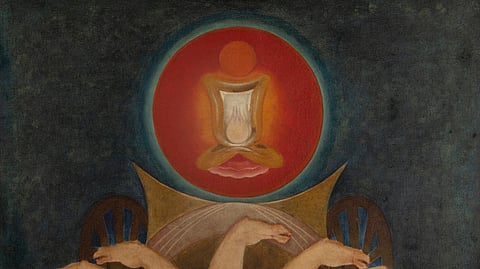 GR Santosh’s Sun God Surya (1973, oil on canvas)