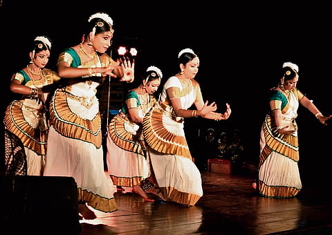 Kalamandalam Sony and team performing on stage