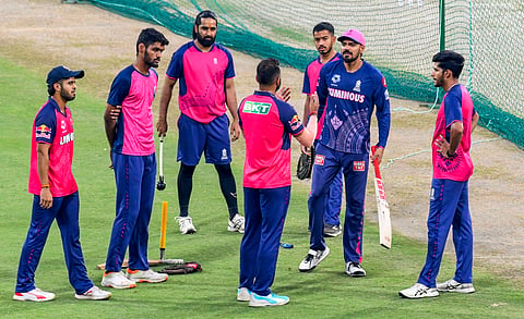 Rajasthan players during a training session on Saturday