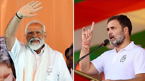 Prime Minister Narendra Modi and Leader of Opposition in Lok Sabha Rahul Gandhi
