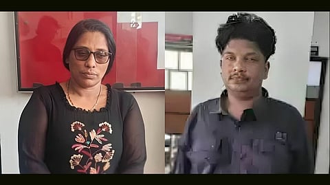 The accused: Thasleema Sulthana and Feroze (R).