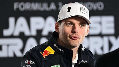 Red Bull Racing's Dutch driver Max Verstappen speaks during an interview ahead of the Formula One Japanese Grand Prix at the Suzuka circuit in Suzuka, Mie prefecture on April 3, 2025.