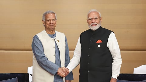 PM Modi and Muhammad Yunus, Chief Adviser of the People’s Republic of Bangladesh, hold a meeting in Bangkok, Thailand.
