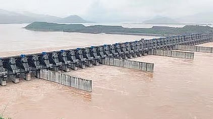 A view of the the Nagarjunasagar dam