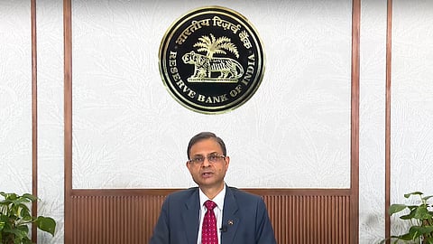 In this screenshot from a video posted by @RBI via X, RBI Governor Sanjay Malhotra announces the first bi-monthly monetary policy, in Mumbai, Wednesday, April 9, 2025. 