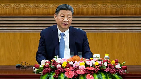 Chinese President Xi Jinping attends an event at the Great Hall of the People in Beijing on Friday, March 28, 2025. 
