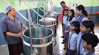 The smart electric kitchen set up at AC Kannan Nair Memorial Government UP School at Kanhangad in Kasaragod.