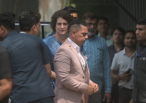 Robert Vadra coming out from ED office.