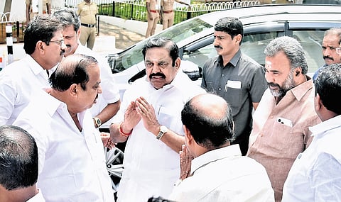 AIADMK general secretary and Leader of the Opposition Edappadi K Palaniswami arriving for the Assembly session on Thursday in Chennai 