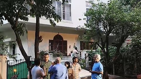 Residence of former DGP Om Prakash who was murdered in Bengaluru on Sunday, April 20, 2025. 