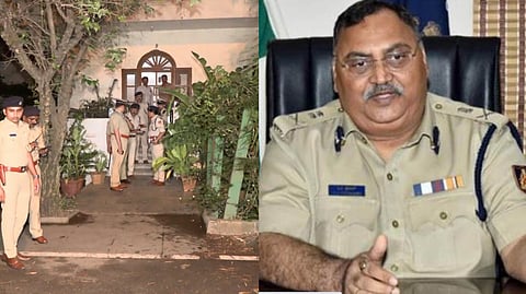 Police personnel investigate after former Karnataka Director General of Police Om Prakash was found dead under mysterious circumstances at his residence, in Bengaluru, Sunday night.