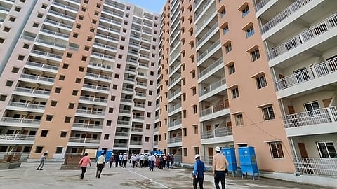 An apartment complex in Delhi.