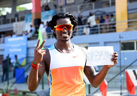 Triple jump national record holder Praveen Chithravel