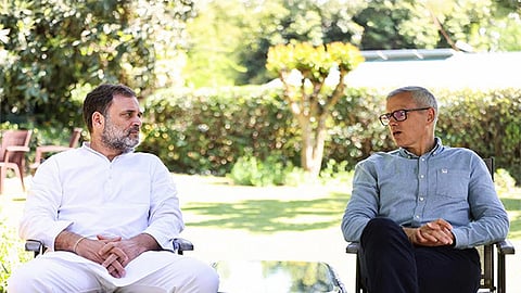 Jammu& Kashmir CM Omar Abdullah with Congress leader Rahul Gandhi.