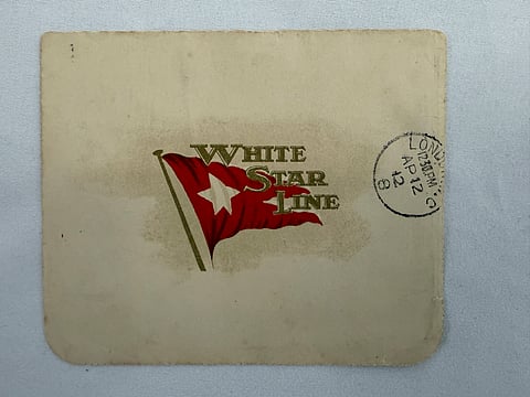 The handwritten letter is dated 10 April 1912 - just five days before the Titanic sank 