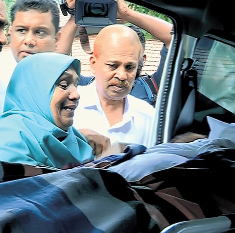 Ashraf’s mother breaks down when his body is brought to a neighbour’s house in Malappuram on Wednesday 