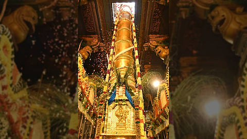 To mark commencement of Chithirai festival, flag hoisting ceremony was conducted at Meenakshi Amman temple in the city on Tuesday.