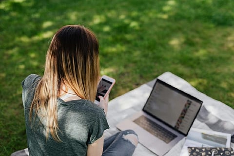 Representative picture of a Gen Z individual using social media