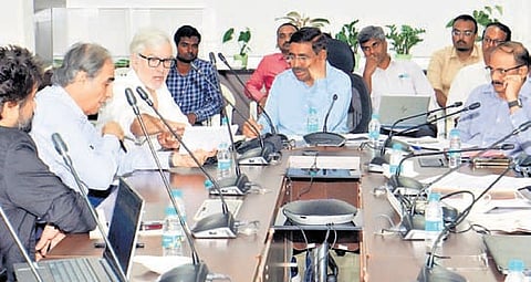 MAUD Minister P Narayana held a high-level meeting with representatives from renowned architecture and construction companies at CRDA office 