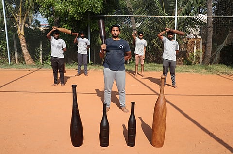 George Bush training youth to use Karlakattai in Puducherry