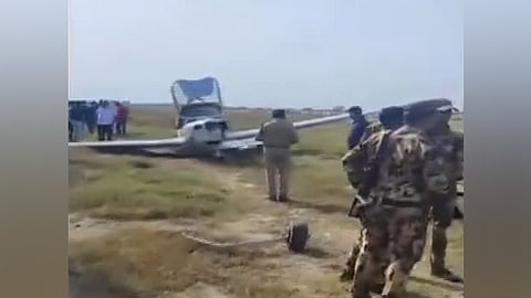 The aircraft landed safely in a field in Changeyri village under the Harduaganj police station area around 9.30 am.